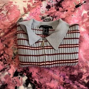 Collared striped form fit shirt